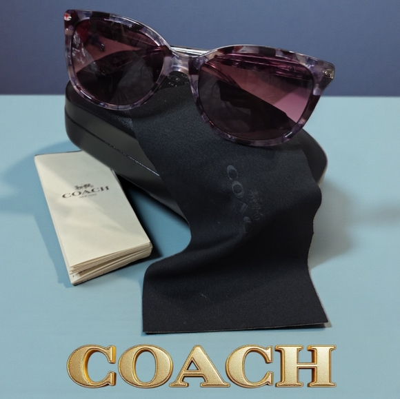Coach Accessories - COACH Purple Tortoise Sunglasses In Excellent Condition With Case